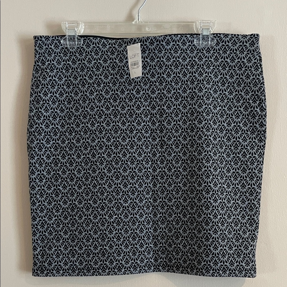 LOFT Women's Black and Gray Geometric Pencil Skirt